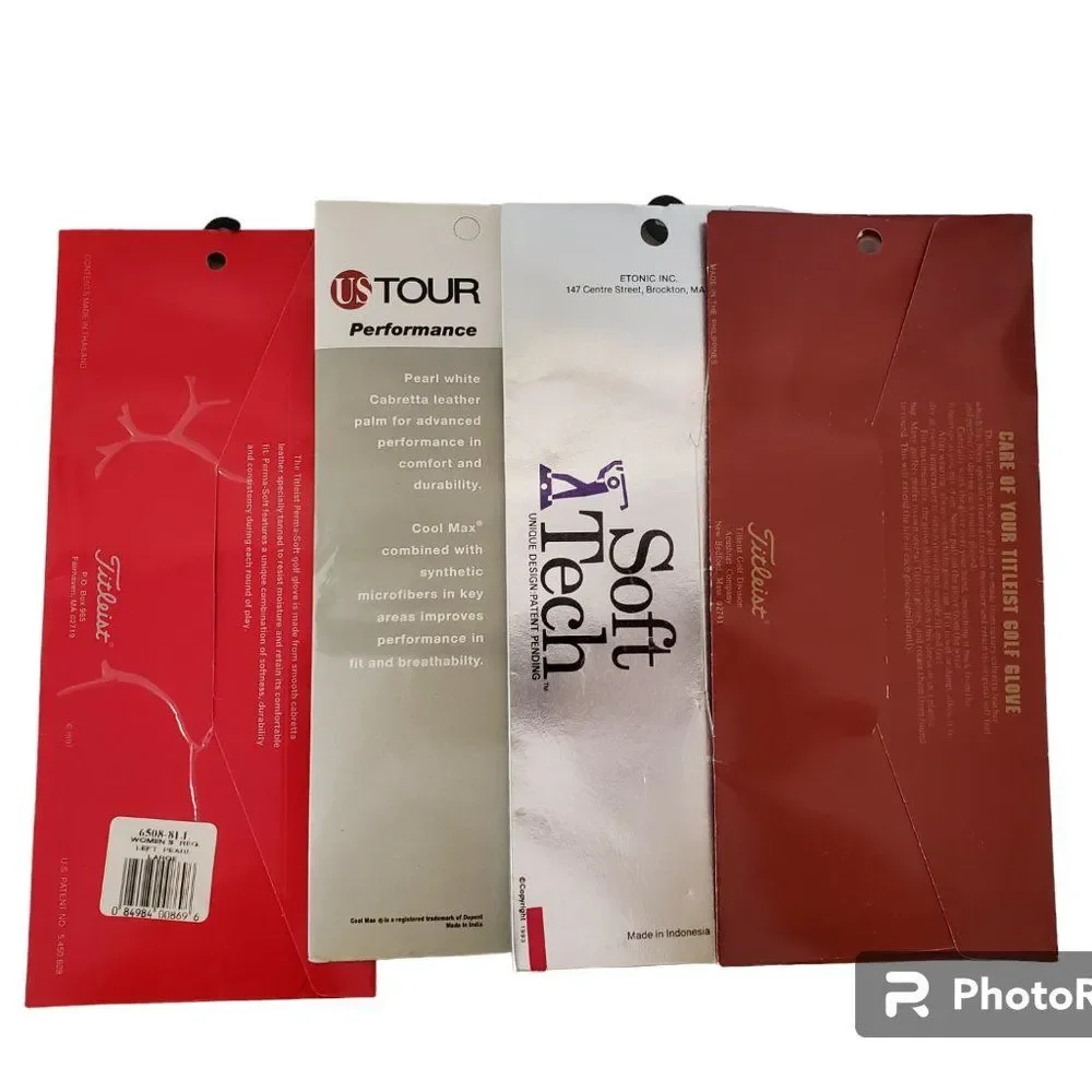 Etonic Titleist Women's Golf Glove Left Medium Leather NEW Lot of 4 Vintage 90s